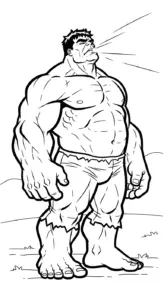in hình tô màu Hulk cho bé 5 tuổi