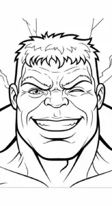 file hình tô màu Hulk cho bé 4-5 tuổi