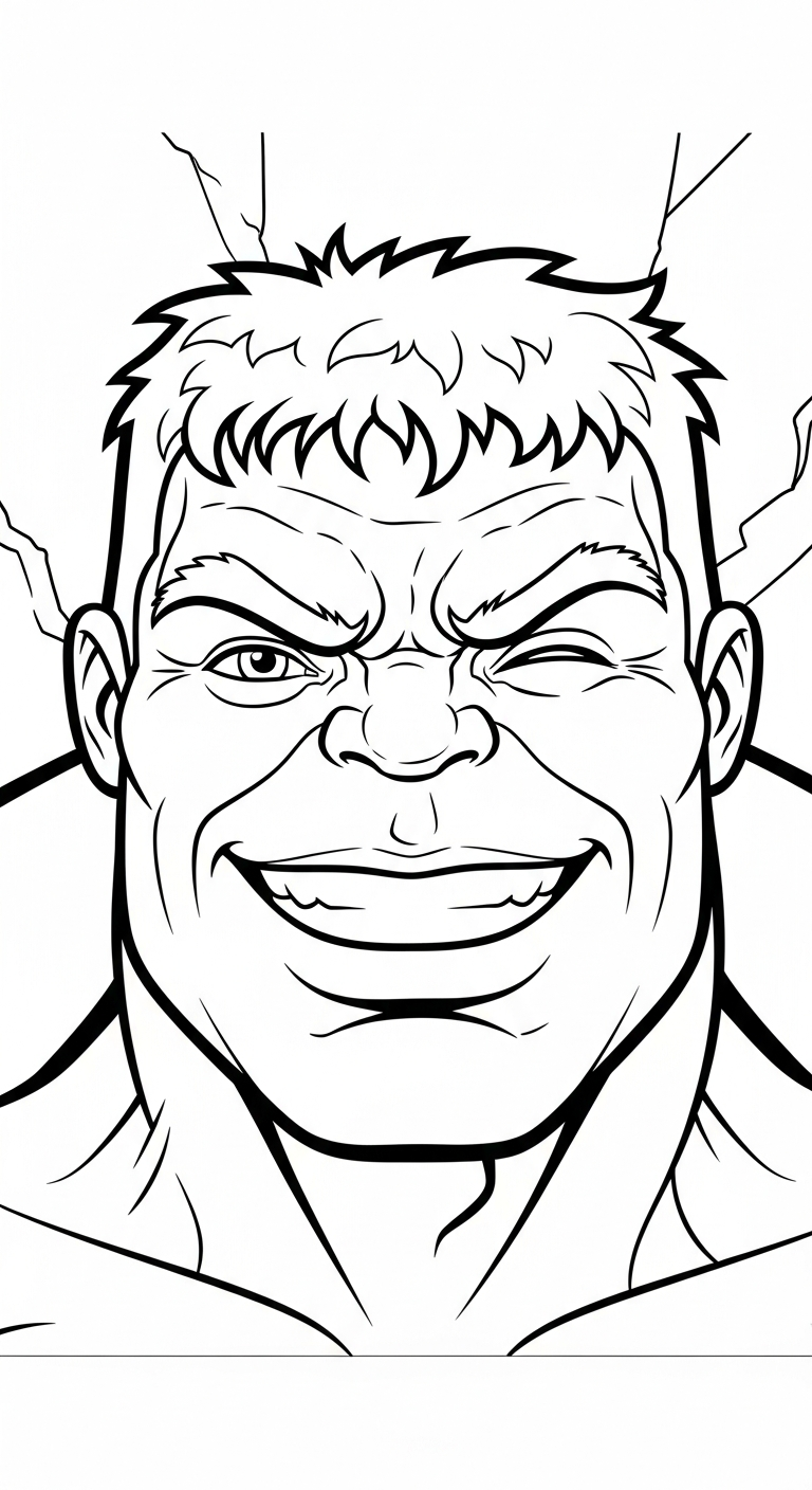 file hình tô màu Hulk cho bé 4-5 tuổi