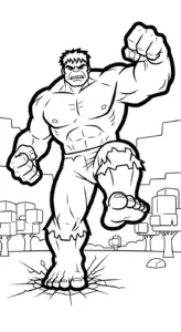 file pdf tranh tô màu Hulk cho bé
