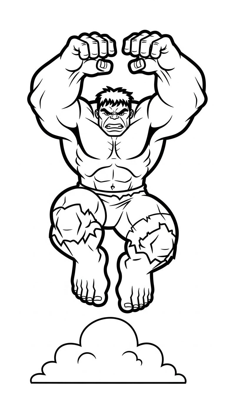 in hình tô màu Hulk cho bé 2