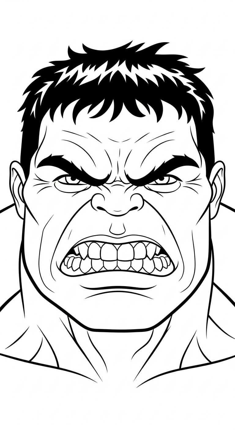 hình tô màu Hulk miễn phí