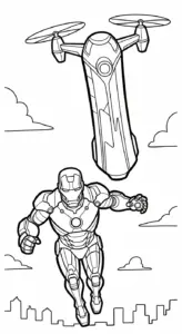 in hình tô màu Iron Man cho bé 7 tuổi