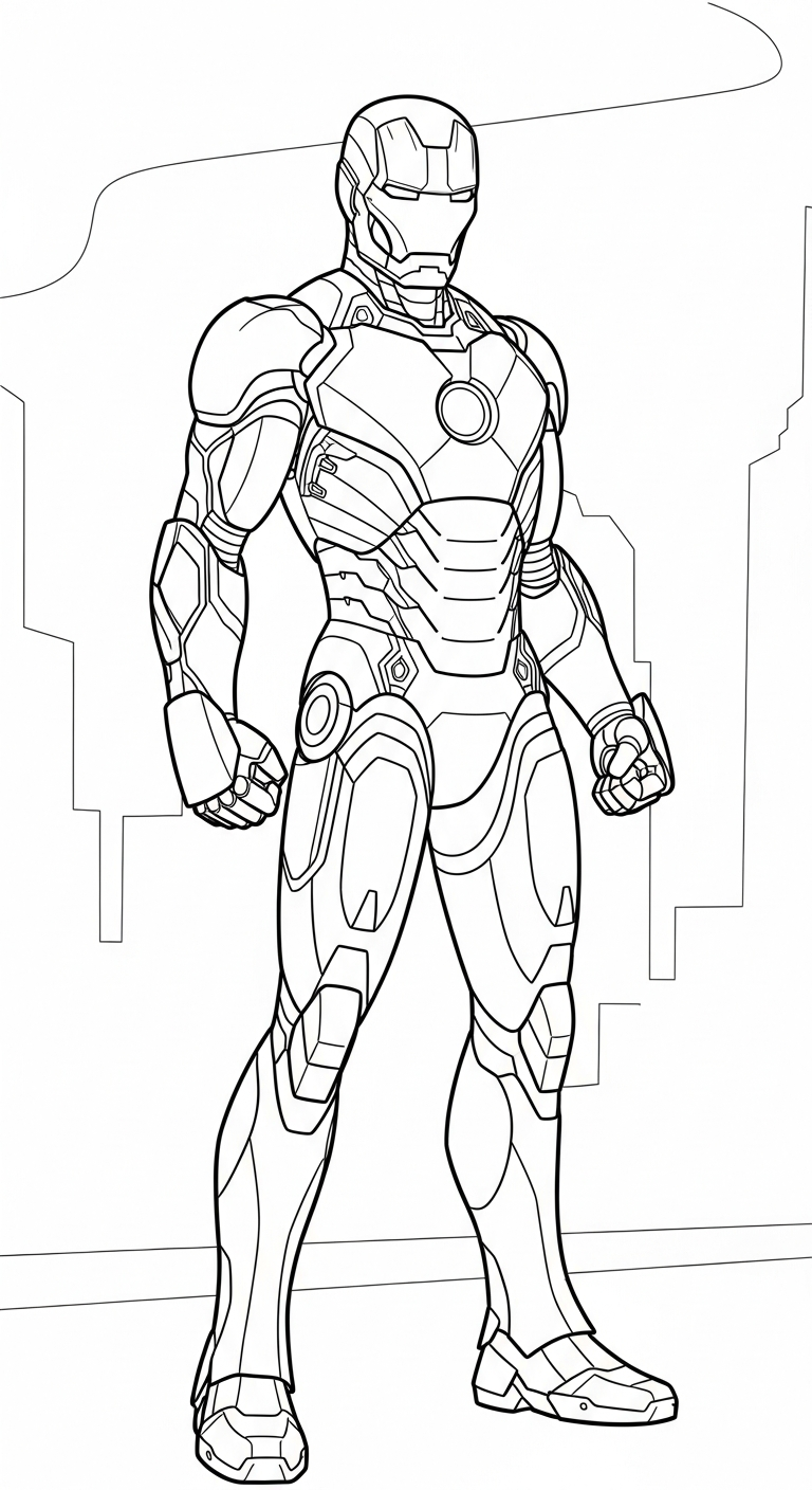 hình tô màu Iron Man cho bé 7-8 tuổi