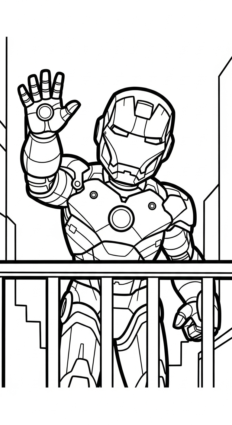 file hình tô màu Iron Man cho bé 4-5 tuổi