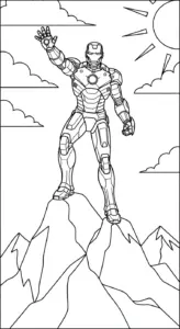 mẫu hình tô màu Iron Man cho bé