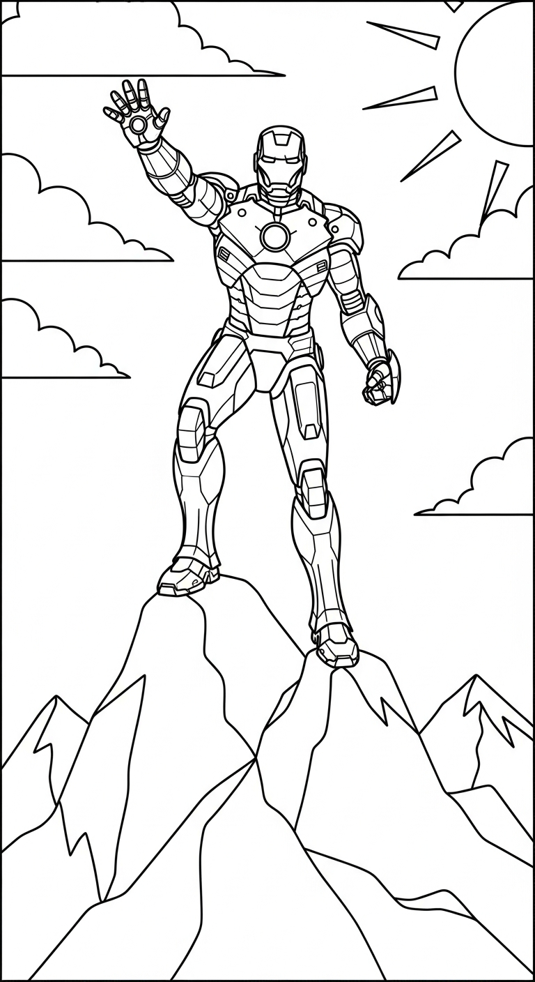 mẫu hình tô màu Iron Man cho bé