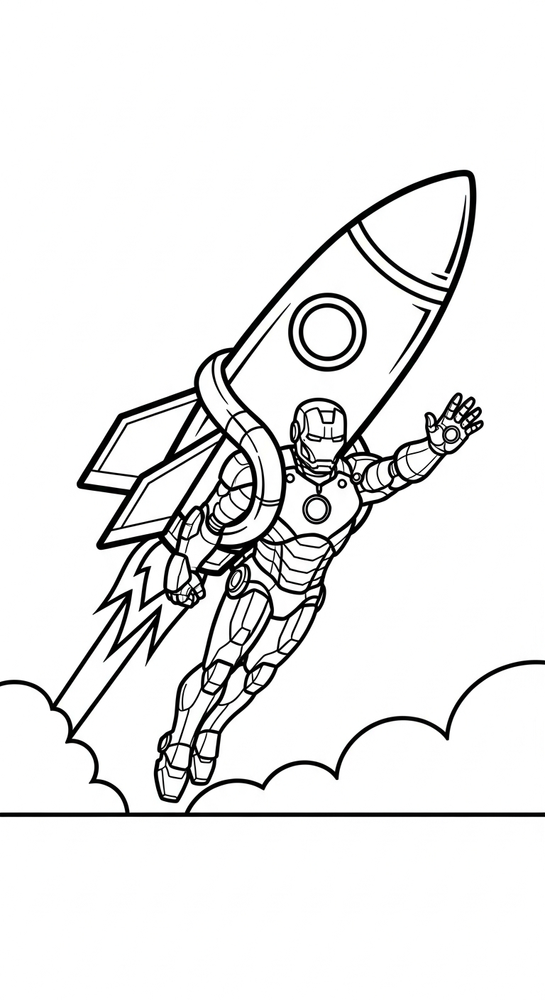 in hình tô màu Iron Man cho bé 7 tuổi 1