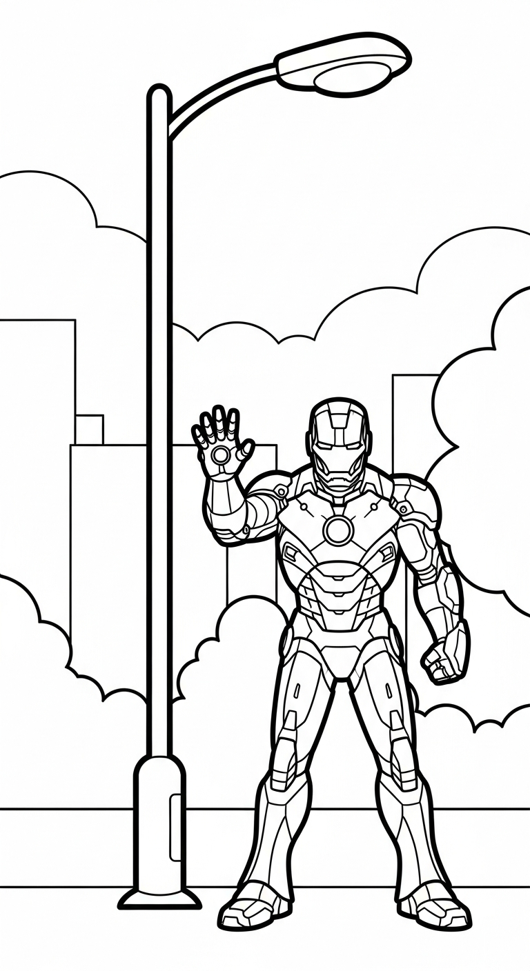 tranh tô màu Iron Man cho bé