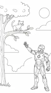 hình tô màu Iron Man cho bé 4 tuổi miễn phí