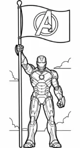 file hình tô màu Iron Man cho bé in