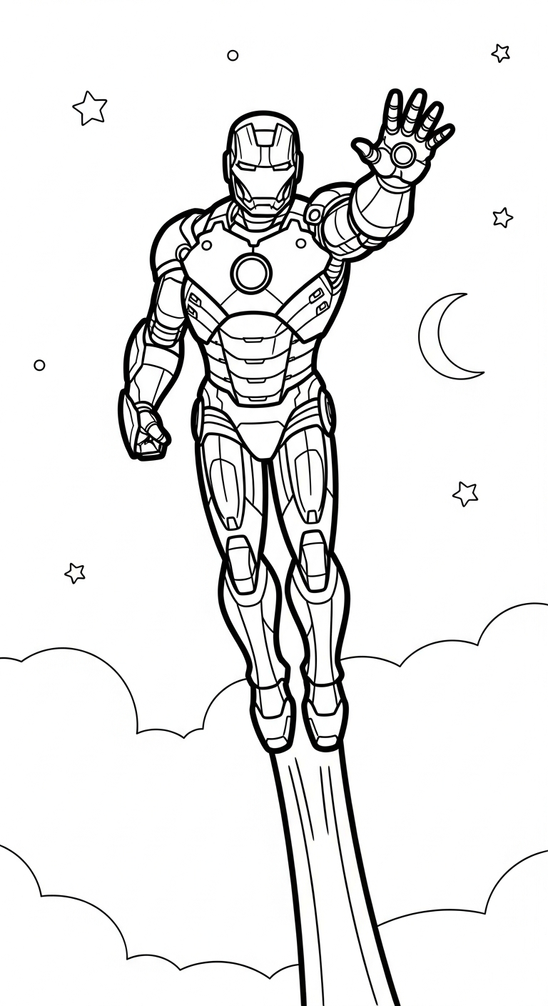 tải file tranh tô màu Iron Man