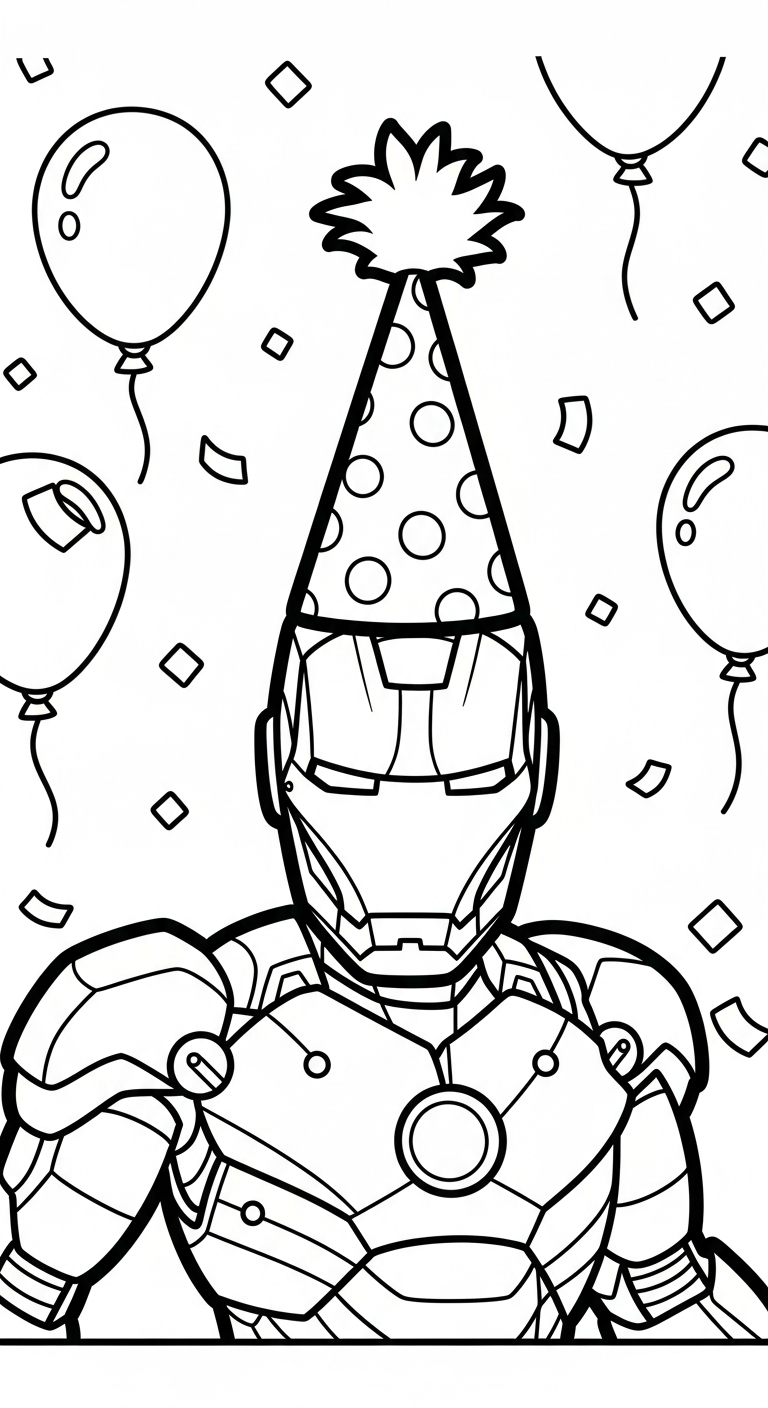 file pdf hình tô màu Iron Man cho bé