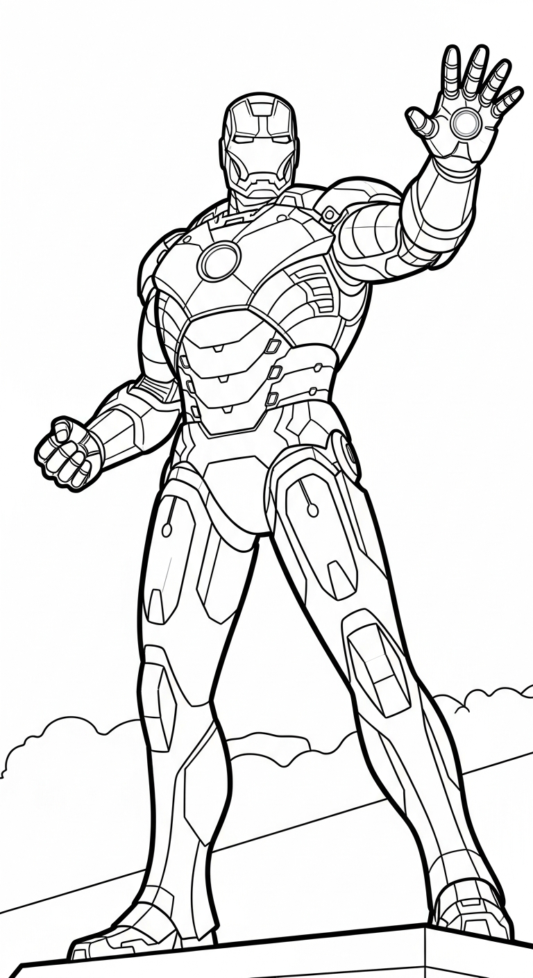 mẫu in tranh tô màu Iron Man cho bé