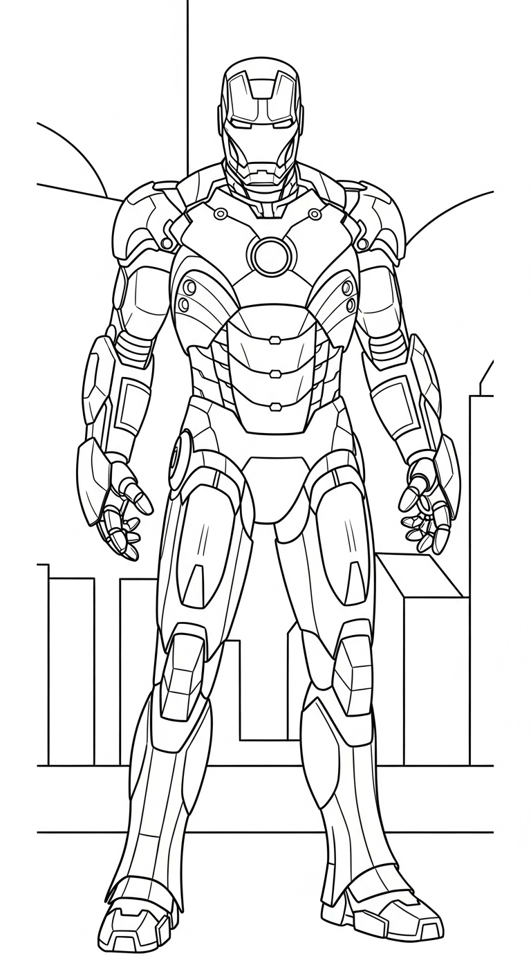 tải tranh tô màu Iron Man cho bé 3 tuổi
