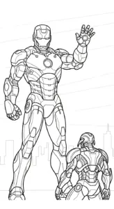 tranh tô màu Iron Man cho bé đơn giản