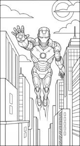hình tô màu Iron Man cho bé 5 tuổi miễn phí