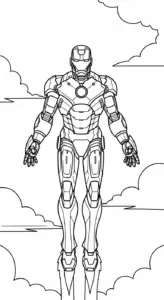 tranh tô màu Iron Man cho bé 7-8 tuổi
