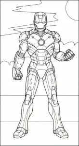 tranh tô màu Iron Man cho bé 8 tuổi miễn phí