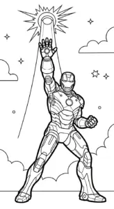 mẫu hình tô màu Iron Man cho bé