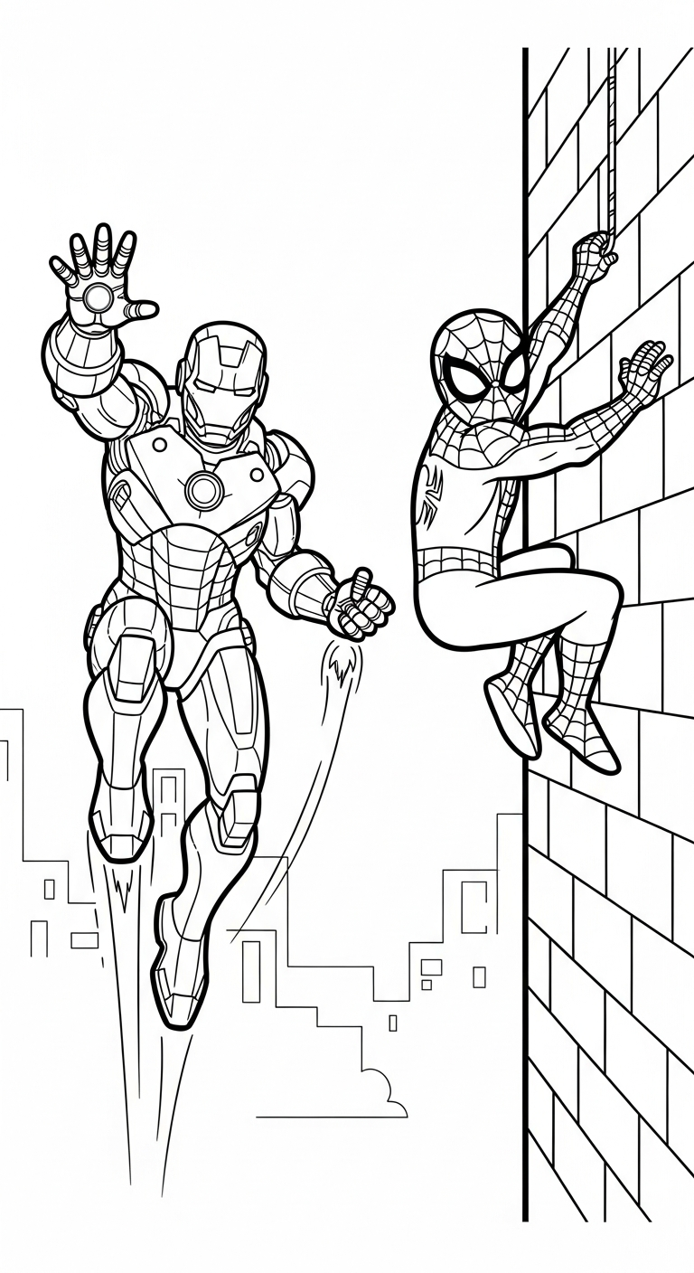 in hình tô màu Iron Man cho bé