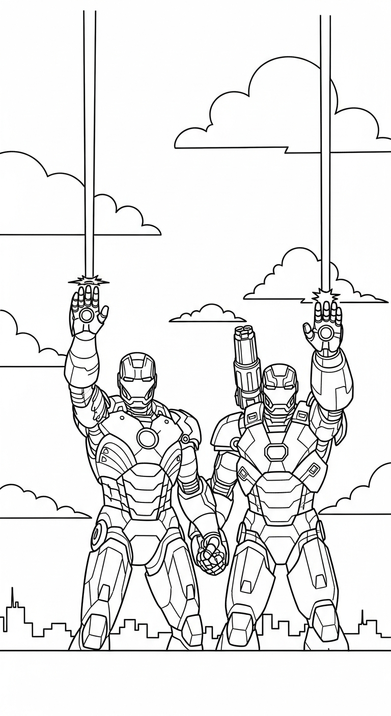 tranh tô màu Iron Man cho trẻ em