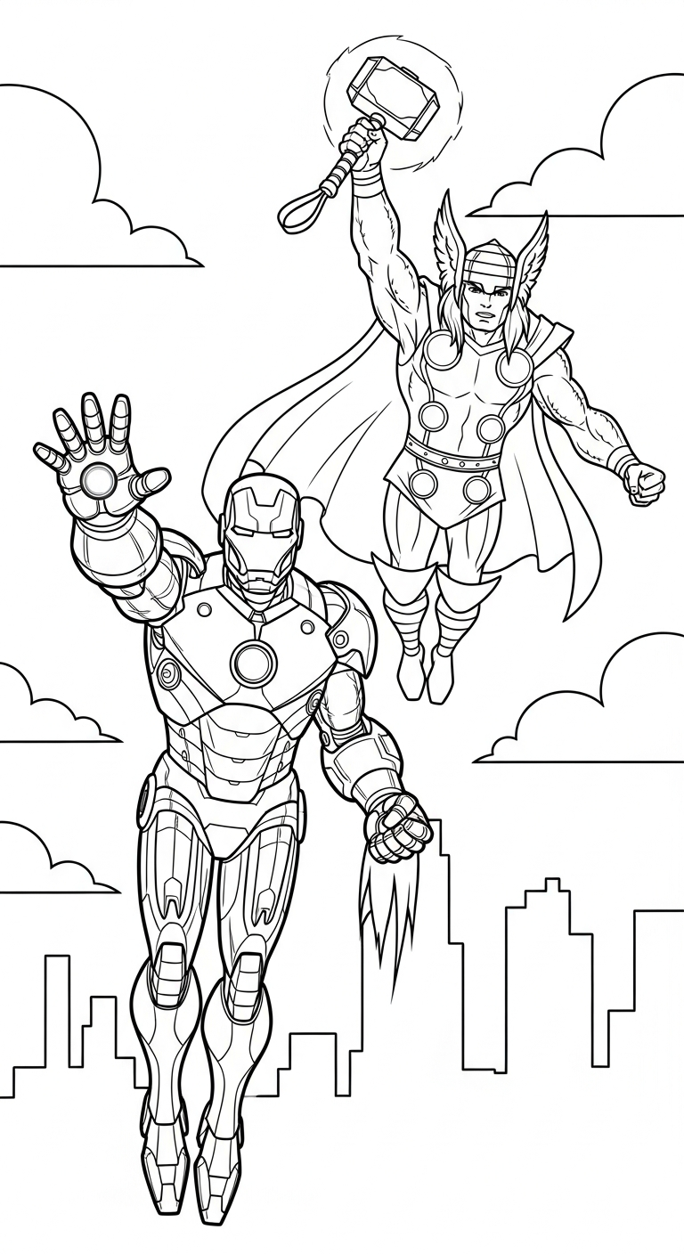 tải hình tô màu Iron Man cho bé miễn phí