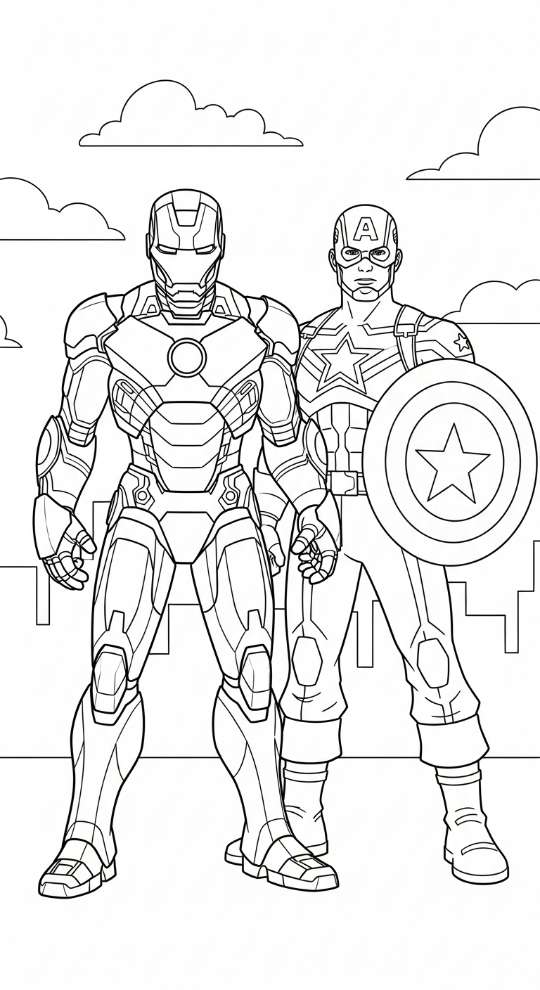 hình tô màu Iron Man rõ nét