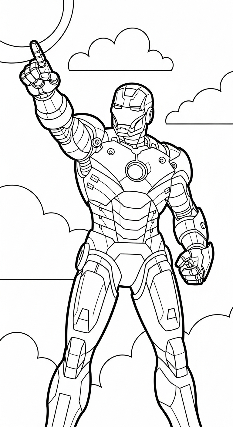 tranh tô màu Iron Man in ngay