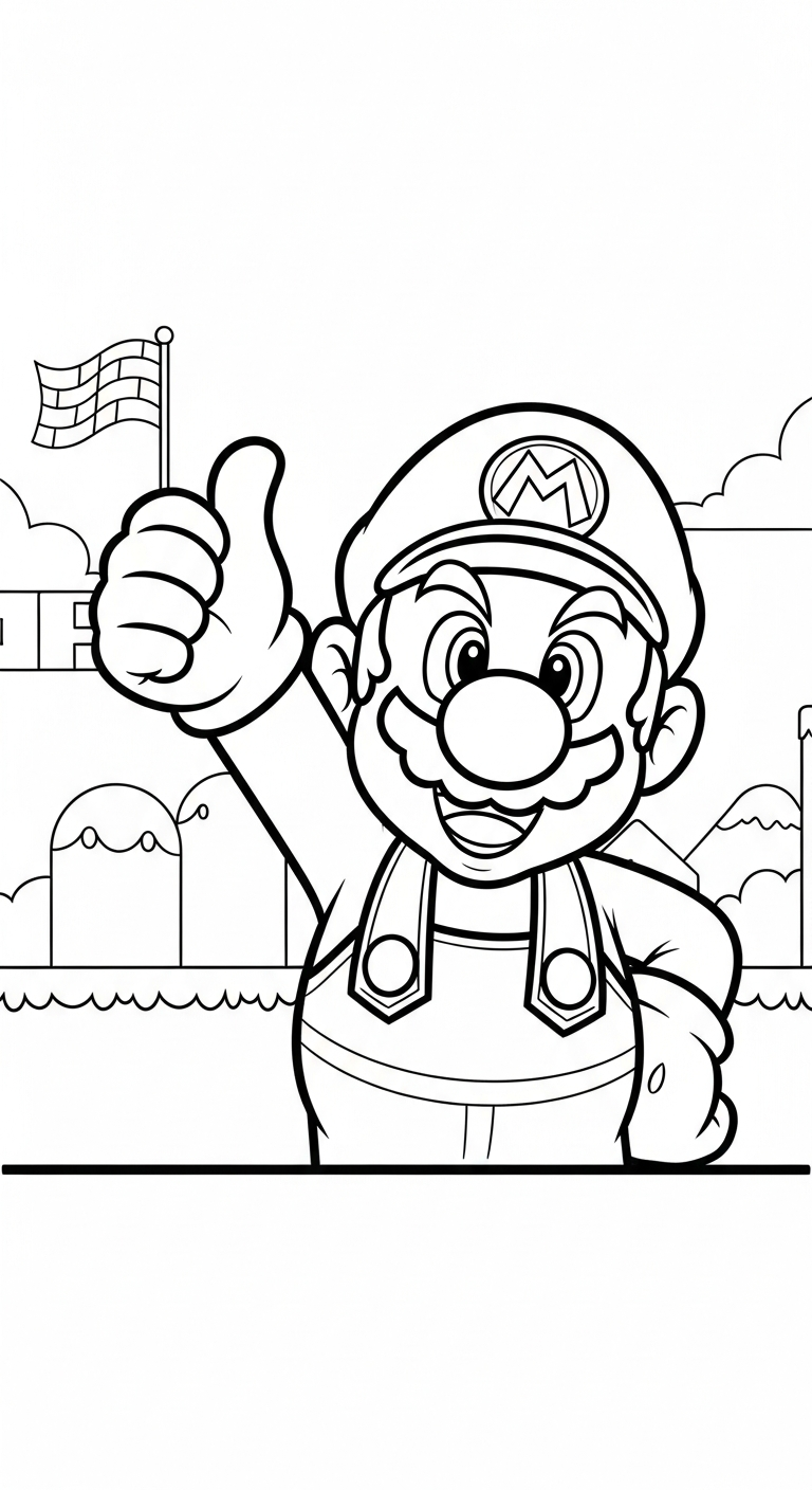 tải tranh tô màu Mario chất lượng cao 1