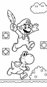 tranh tô màu Mario cho bé
