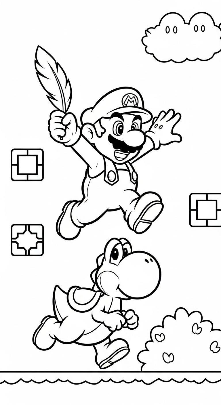 tranh tô màu Mario cho bé