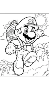 tải tranh tô màu Mario cho bé 5 tuổi
