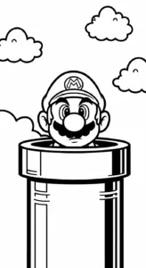 tải file tranh tô màu Mario