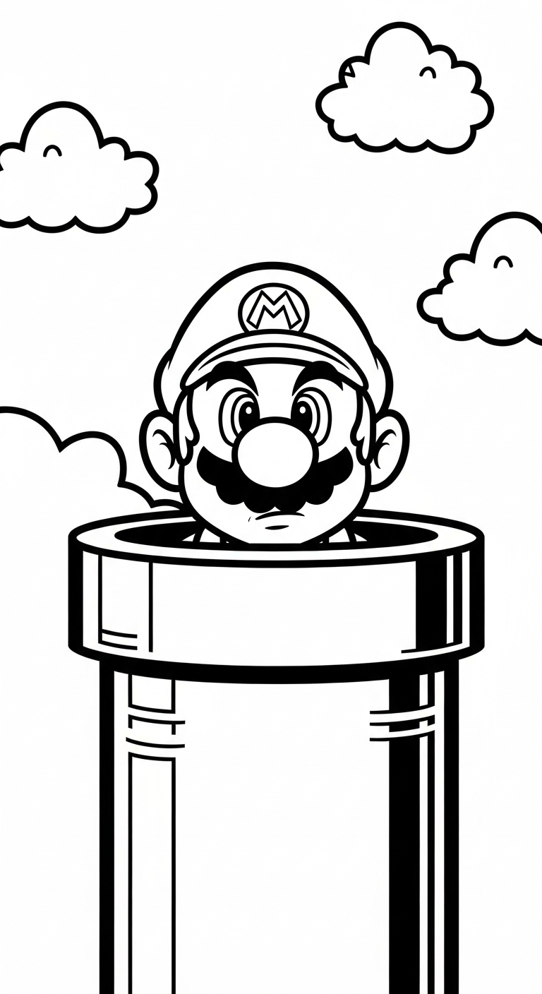 tải file tranh tô màu Mario