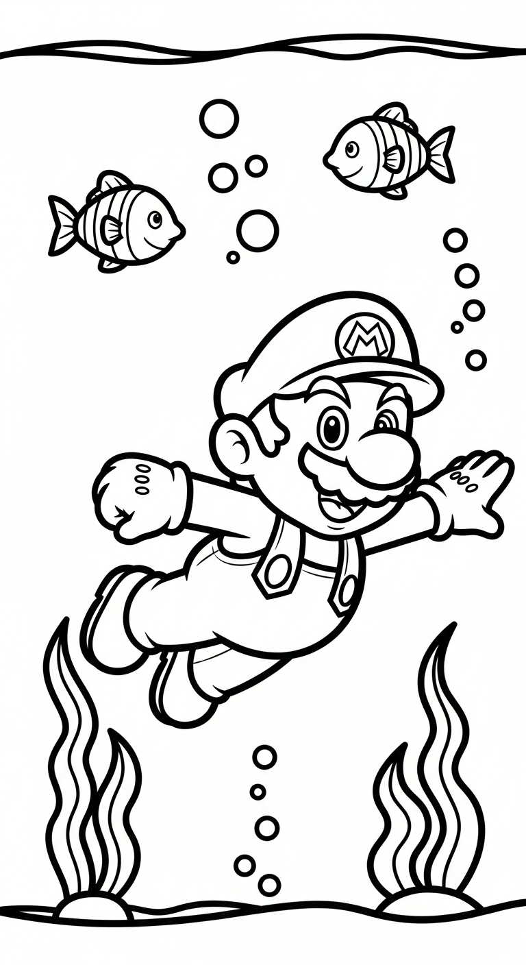 tải tranh tô màu Mario