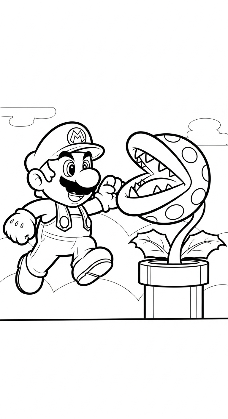 download hình tô màu Mario miễn phí