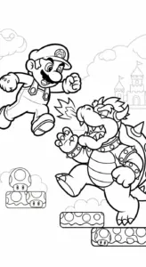 hình tô màu Mario cho trẻ em