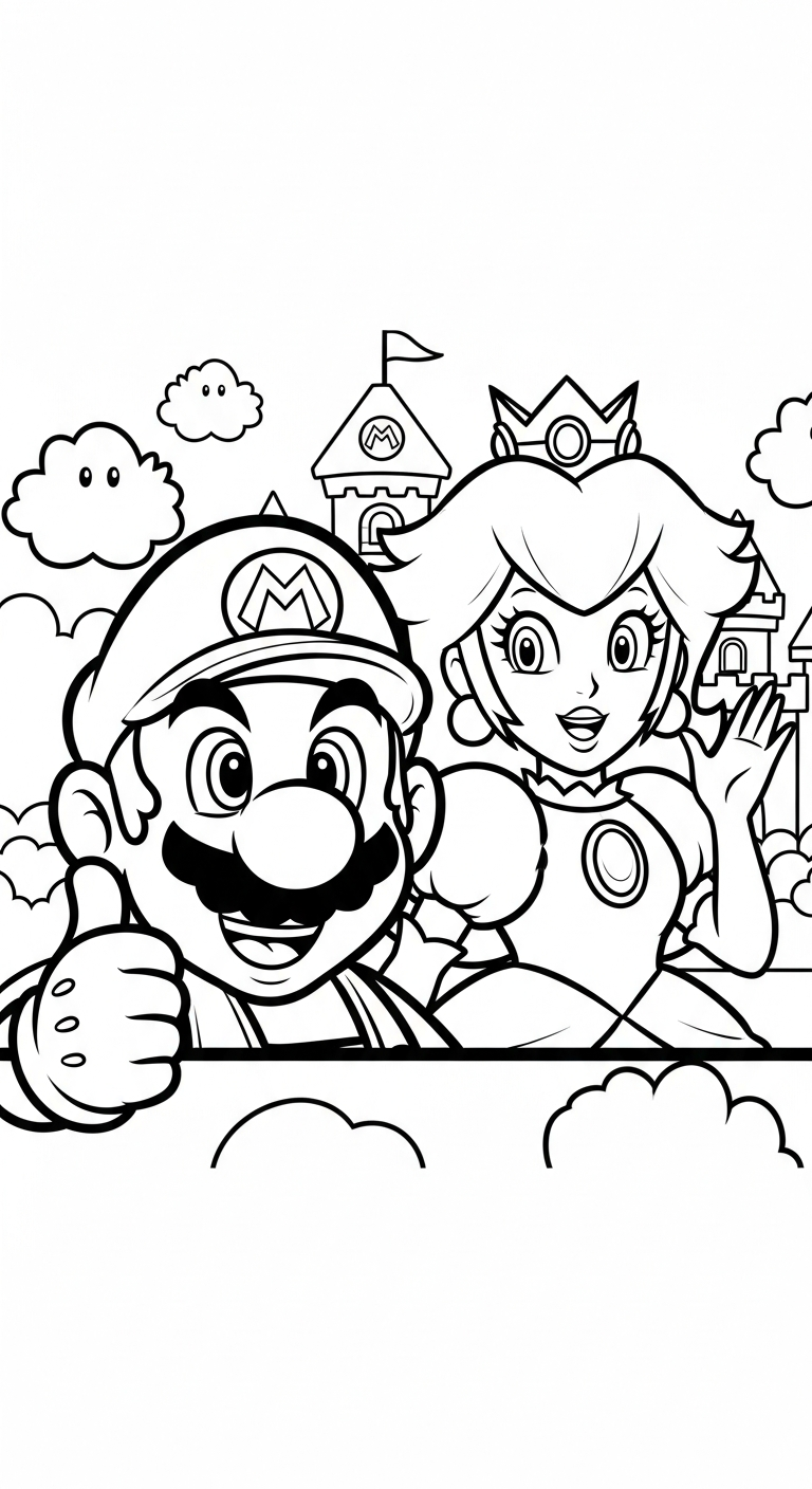 tranh tô màu Mario cho trẻ em