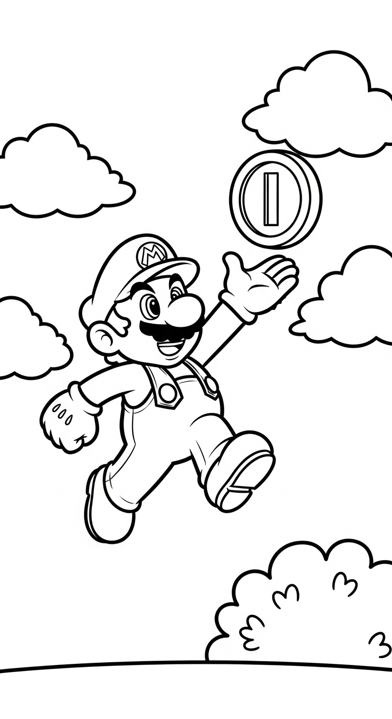 tải tranh tô màu Mario 1