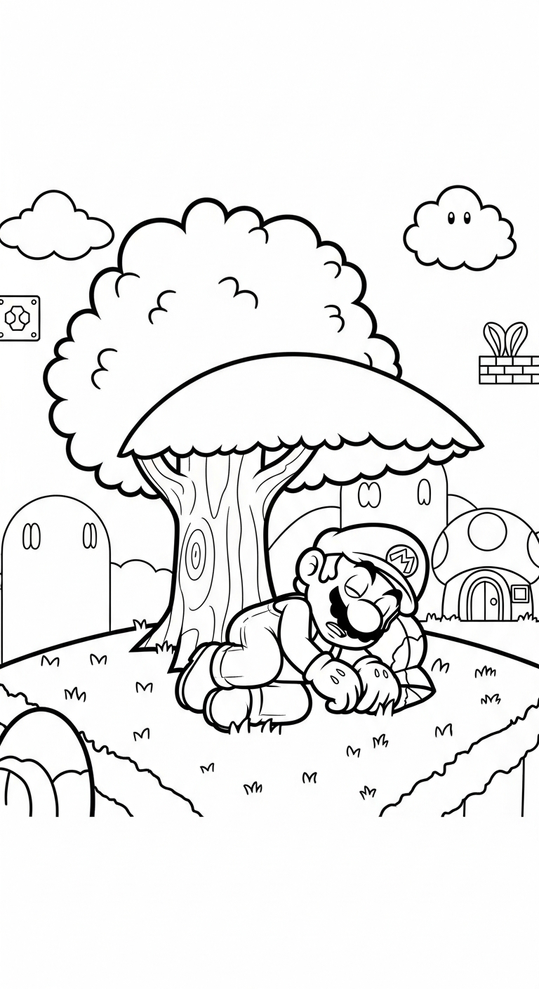 tải hình tô màu Mario miễn phí