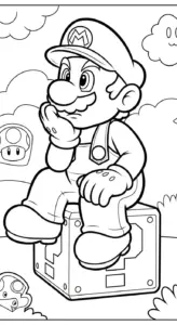 tranh tô màu Mario cho bé 4 tuổi miễn phí