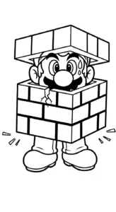 hình tô màu Mario cho bé 3 tuổi
