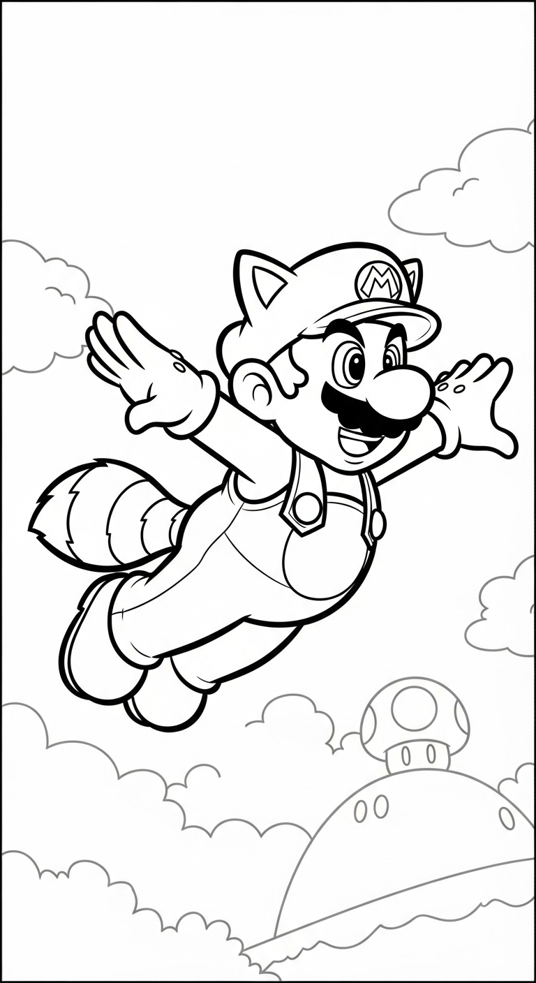 tải hình tô màu Mario cho bé 5 tuổi