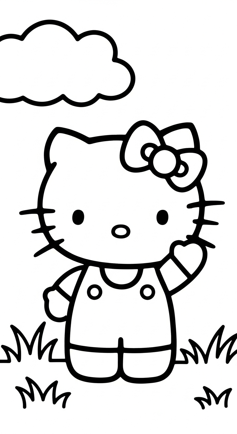 file hình tô màu Mèo cho bé 4-5 tuổi