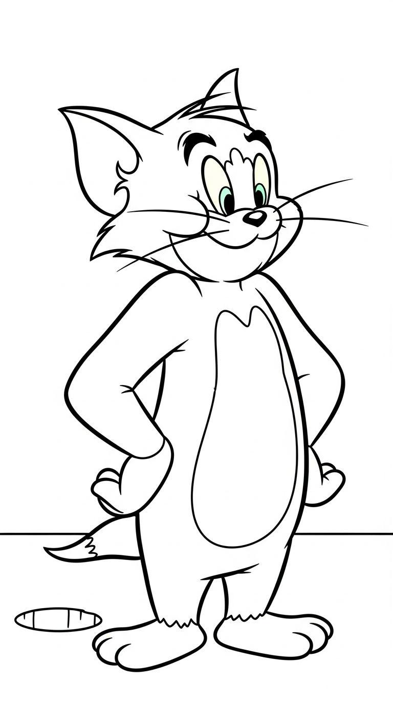 in hình tô màu Mèo khổ A4