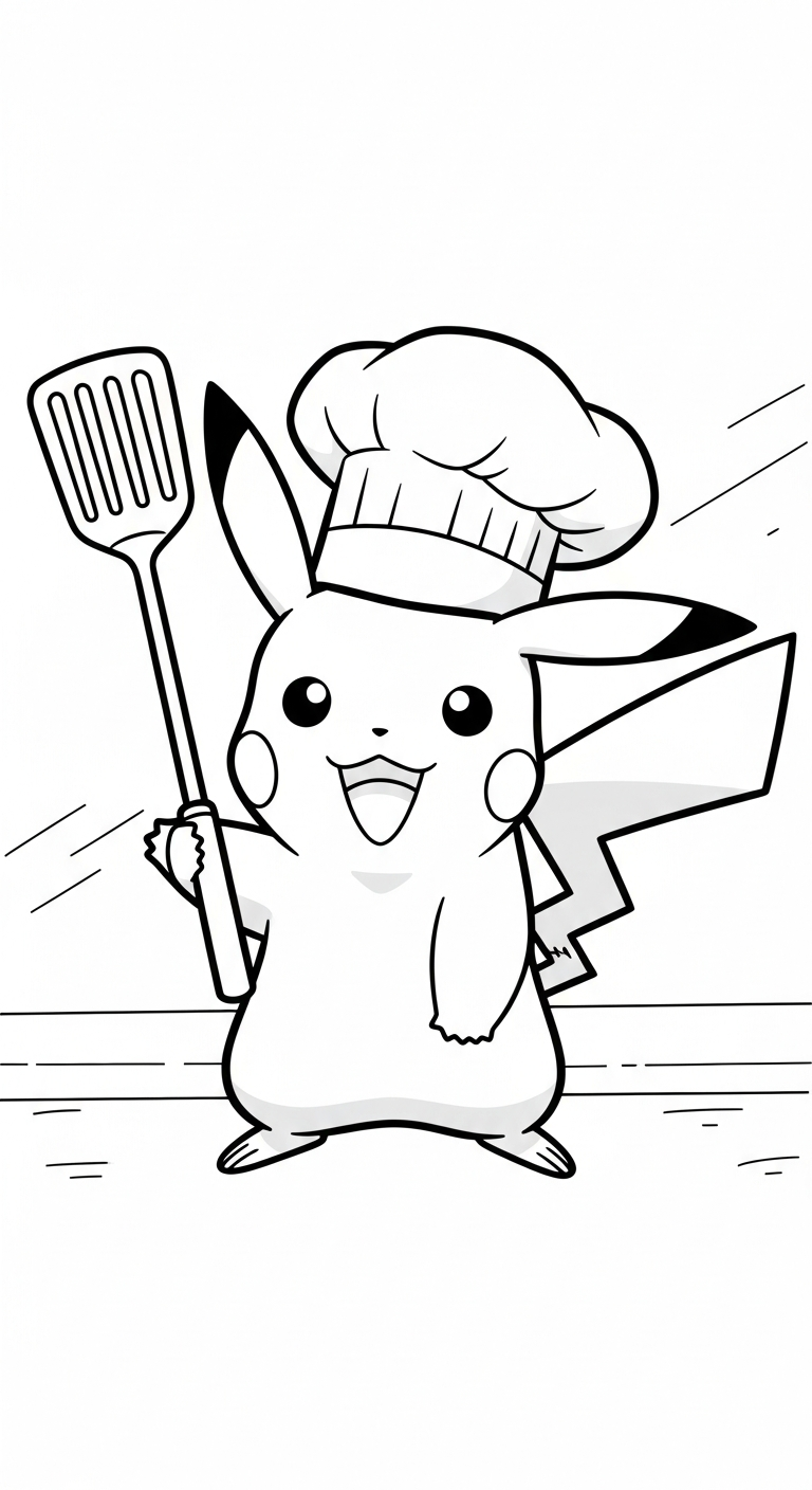 tranh tô màu Pikachu cho bé 7-8 tuổi