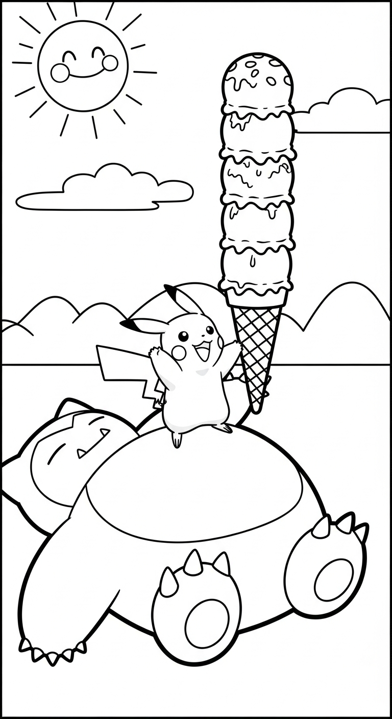 tranh tô màu Pikachu cho bé tải về