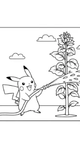 hình tô màu Pikachu cho bé 6 tuổi