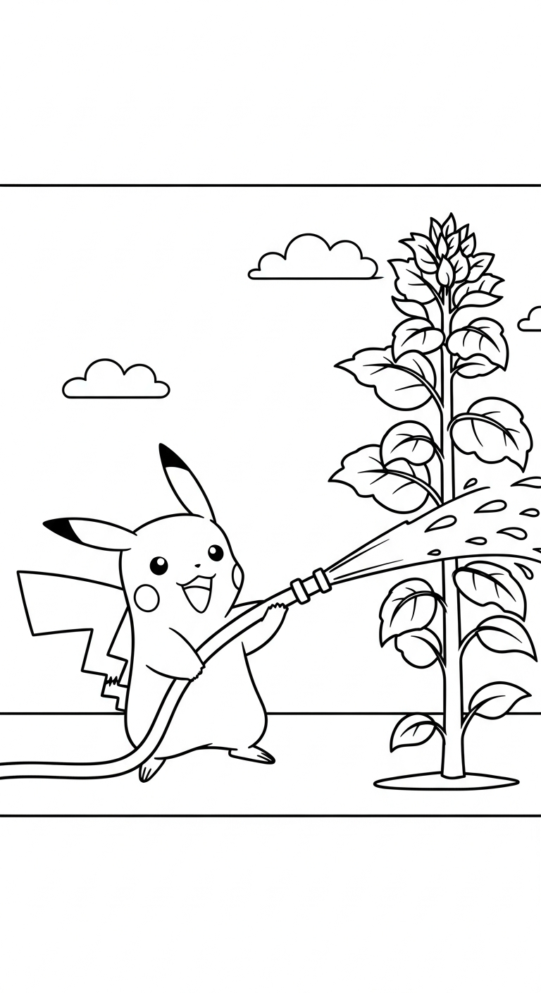 hình tô màu Pikachu cho bé 6 tuổi